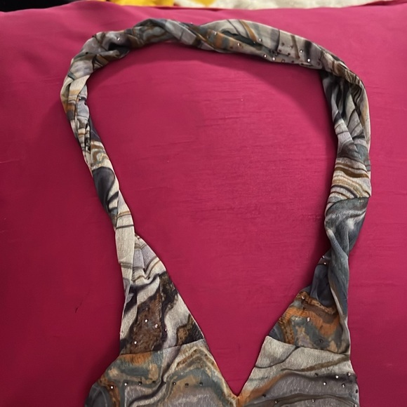 NEW Camila Coelho Agate print w/crystal accents Halter Mini Dress ✨ - Picture 3 of 8